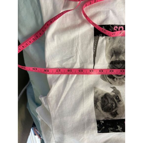Justice Active Girls White Pug Graphic T Shirt Top You Can Run With Us Size 14 - Picture 5 of 5